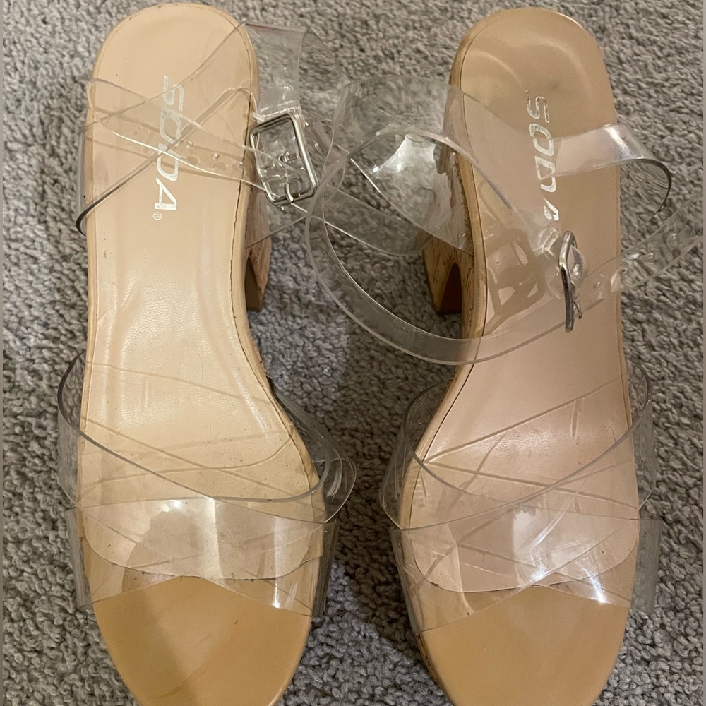 Clear strap wedges - SODA shoes